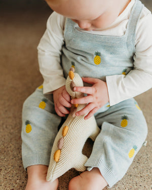 Organic Cotton Knit Stuffed Animal Baby Toy | Soft Plush Dino
