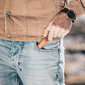 Men’s Keychain | Tan Italian Leather | Marine Grade Steel