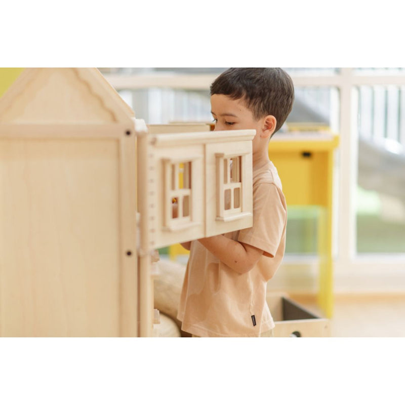 Grand Victorian Dollhouse | 4-Floor Rubberwood | 24.76" x 13.19" x 28.03"