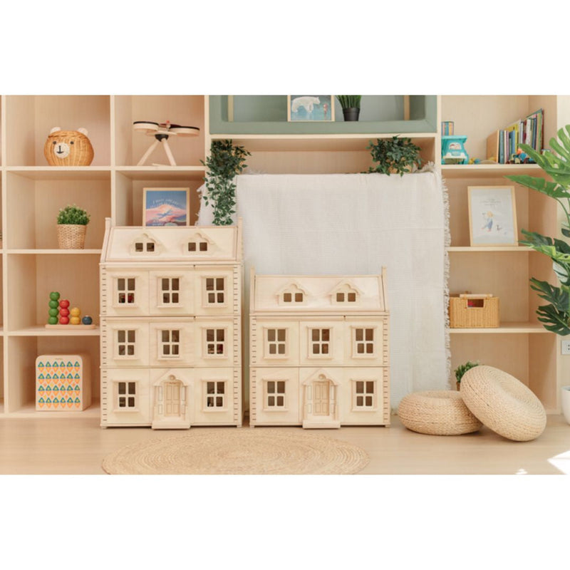 Grand Victorian Dollhouse | 4-Floor Rubberwood | 24.76" x 13.19" x 28.03"