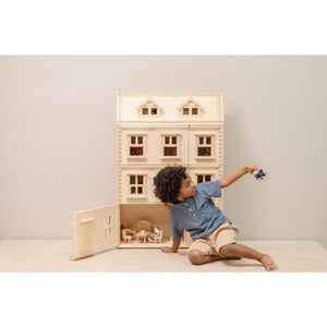 Grand Victorian Dollhouse | 4-Floor Rubberwood | 24.76" x 13.19" x 28.03"