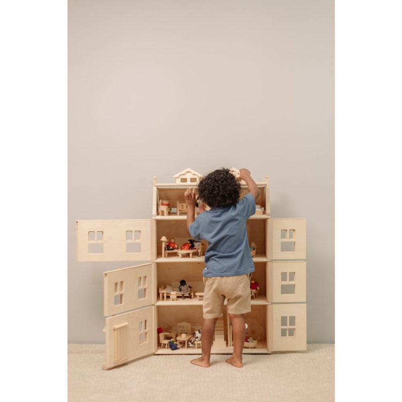 Grand Victorian Dollhouse | 4-Floor Rubberwood | 24.76" x 13.19" x 28.03"