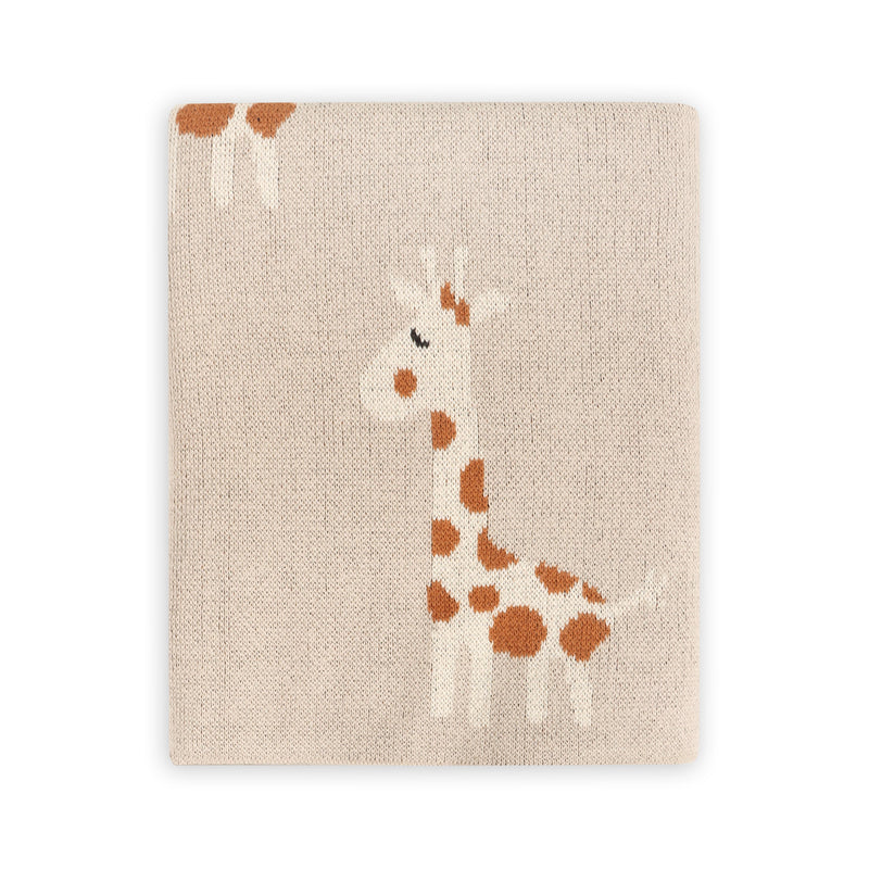 Giraffe Organic Cotton Jacquard Baby Blanket | 30" x 42"