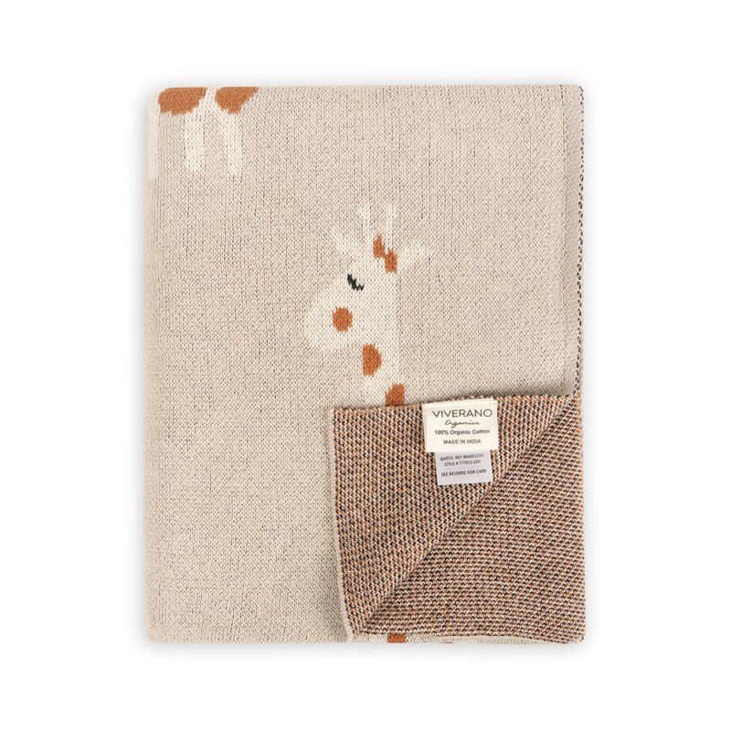 Giraffe Organic Cotton Jacquard Baby Blanket | 30" x 42"