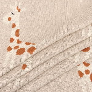 Giraffe Organic Cotton Jacquard Baby Blanket | 30" x 42"