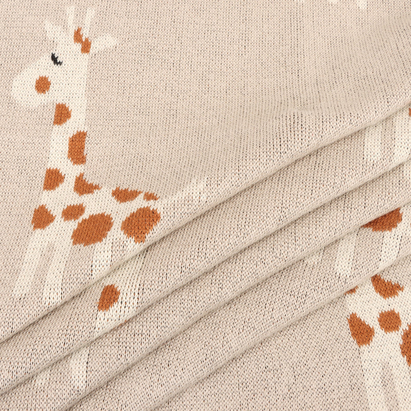 Giraffe Organic Cotton Jacquard Baby Blanket | 30" x 42"