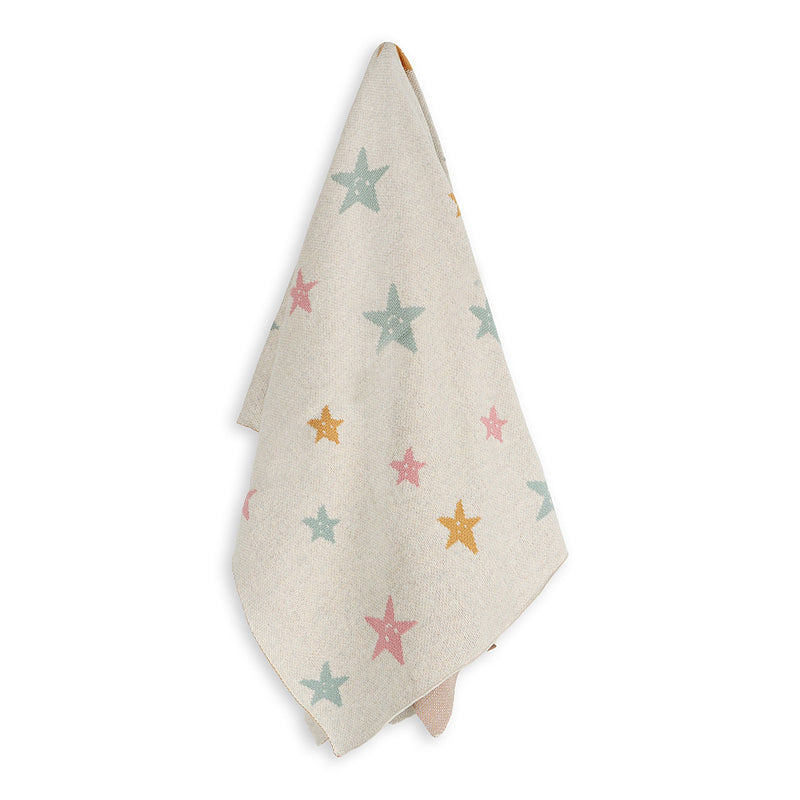 Stars Organic Cotton Jacquard Knit Baby Blanket | 30" x 42"