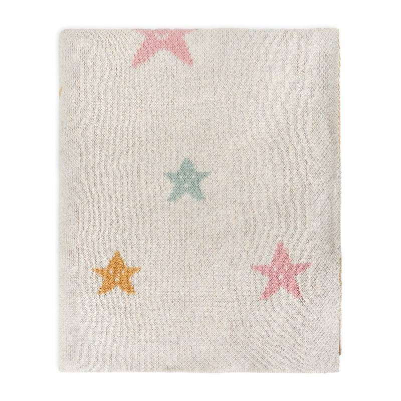 Stars Organic Cotton Jacquard Knit Baby Blanket | 30" x 42"