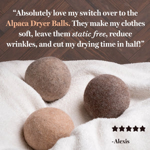 Alpaca Fleece Dryer Balls | Set of 10