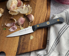 Paring Knife | 3.5" Blade | German Stainless Steel | Linen Micarta Handle