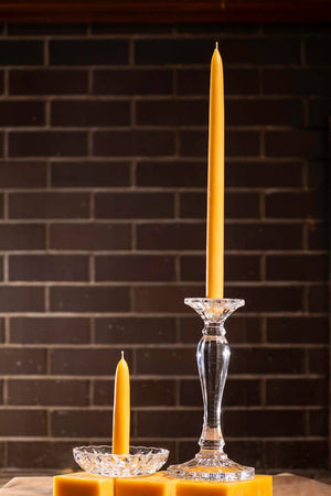 Hand-Dipped Beeswax Candlesticks (Pair)