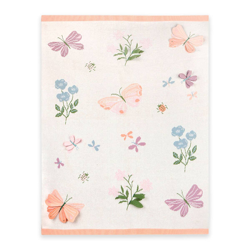 Bloom Butterfly 3D Organic Jacquard Knit Baby Blanket