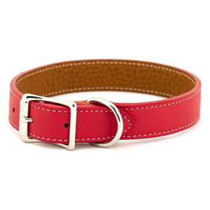 Italian Leather Dog Collar | 1" x 20" | Center Bar Buckle