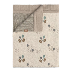 Avery Organic Cotton Knitted Baby Blanket | Reversible Floral Print | Poppy