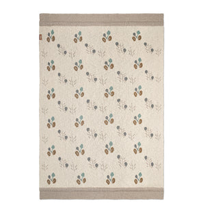Avery Organic Cotton Knitted Baby Blanket | Reversible Floral Print | Poppy