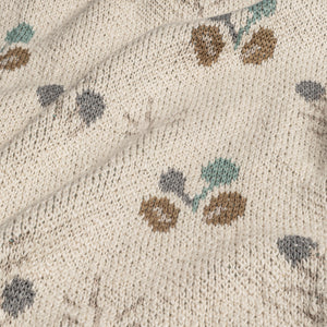 Avery Organic Cotton Knitted Baby Blanket | Reversible Floral Print | Poppy