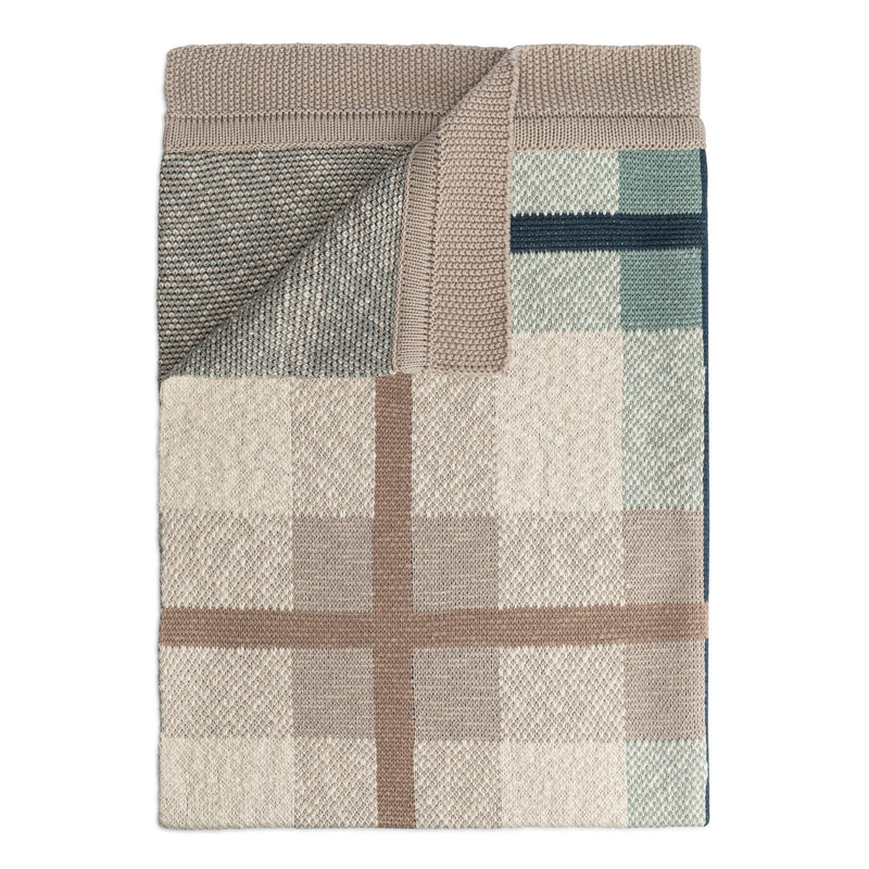 Charlie Farmhouse Knitted Plaid Blanket | Cotton | Baby Size