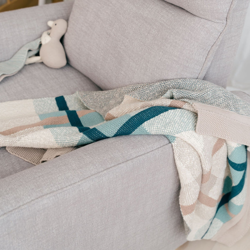 Charlie Farmhouse Knitted Plaid Blanket | Cotton | Baby Size