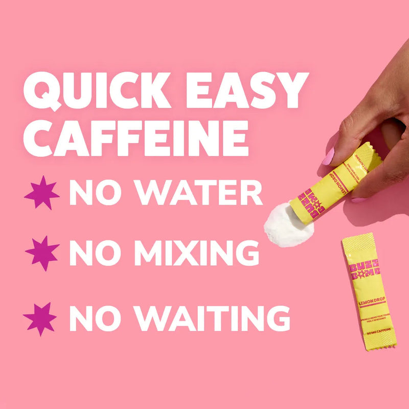 Lemon Drop Caffeine Powder | 50mg Per Stick | 20 Count