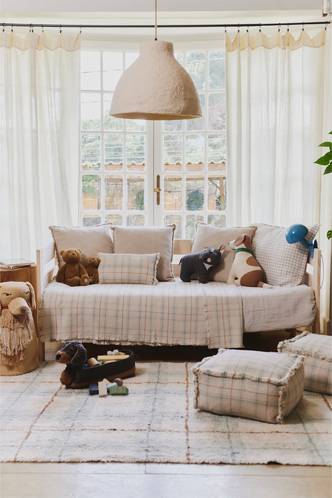 Washable Cotton Rug | Tartan Blue Sage