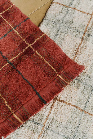 Washable Cotton Rug | Tartan Blue Sage