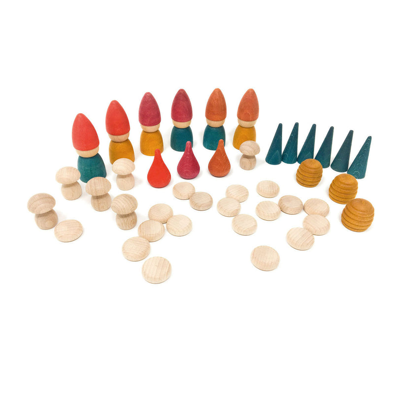 Nins Tomten Play Set | 6 Figures, 42 Loose Parts | Grapat