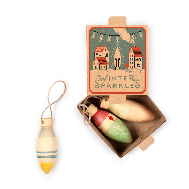 Grapat Winter Sparkles Ornament Set No. 6 | Wooden Loose Parts