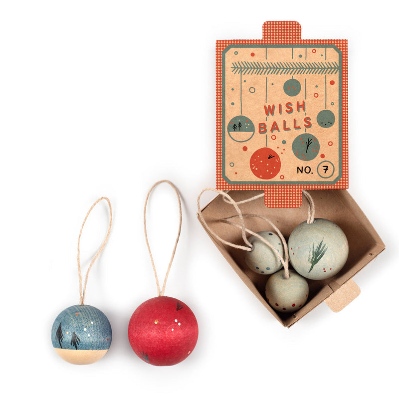 Grapat Ornament Set Nr 7 Wish Balls | 7 Wooden Ornaments