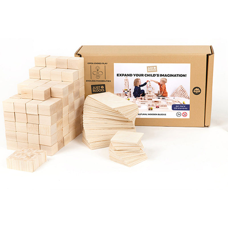 Just Blocks BASIC Big | 160-Piece Beech & Plywood Block Set