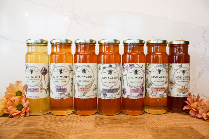 PNW Single-Source Honey Set | 7 Varieties + Handmade Honey Spoon