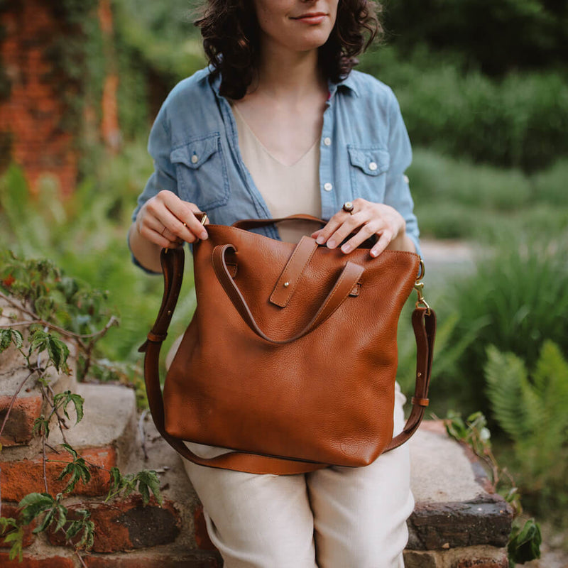 Craft & Forge Leather Tote | Full-Grain Steerhide | Mission Mercantile