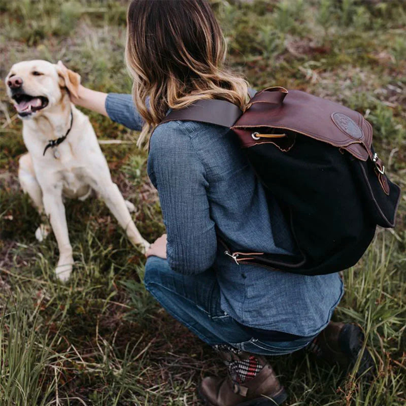 Waxed Canvas Rucksack | Leather Straps | Duluth Pack