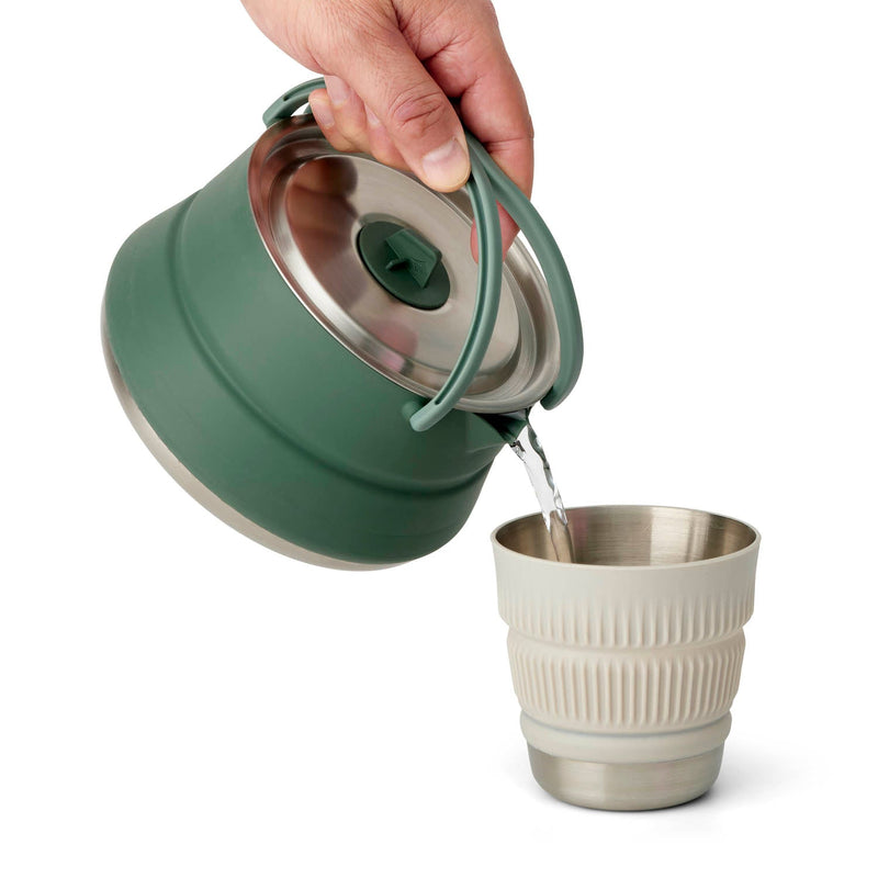 Detour Collapsible Kettle | 1.6L Stainless Steel & Silicone | Collapses to 2.5 Inches