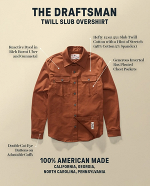 Slub Twill Overshirt | 12oz Cotton | Double Chest Pockets
