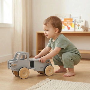Ride-On Dump Truck | Solid Birch Plywood | Light Grey