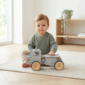 Ride-On Dump Truck | Solid Birch Plywood | Light Grey