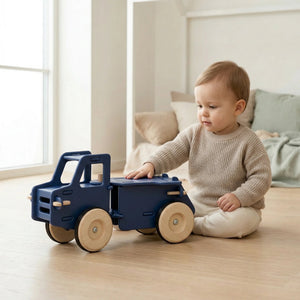 Moover Dump Truck | Solid Birch Plywood Ride-On | Navy Blue