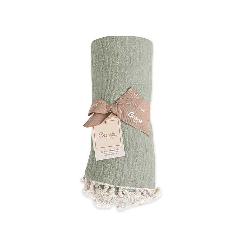 6-Layer Cotton Muslin Baby Blanket | Fern Print