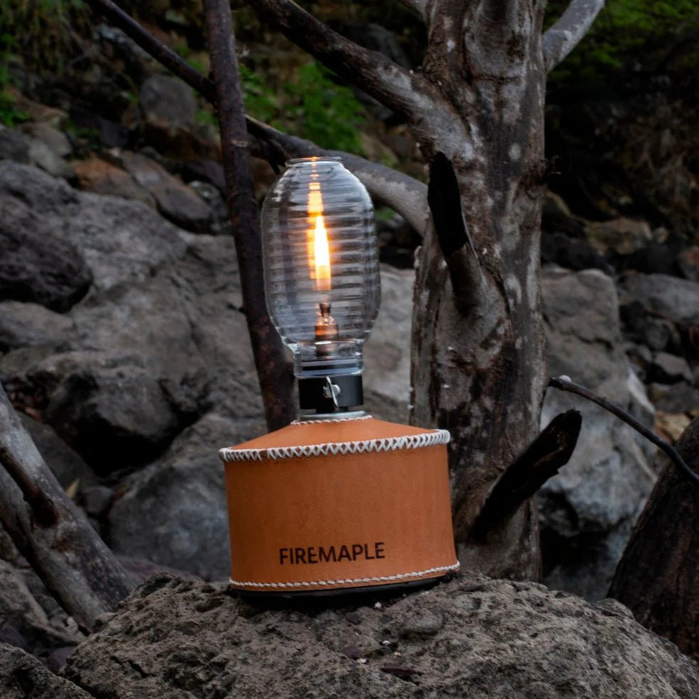 Firefly Gas Lantern lit at camp