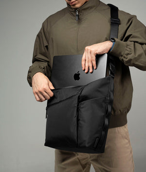 Flow Satchel | 10L Curved Crossbody | Padded Laptop Sleeve | Recycled Ripstop