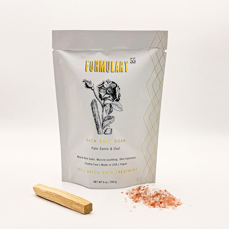 Palo Santo & Oud Bath Salt Soak | Epsom, Magnesium & Pink Himalayan Salt