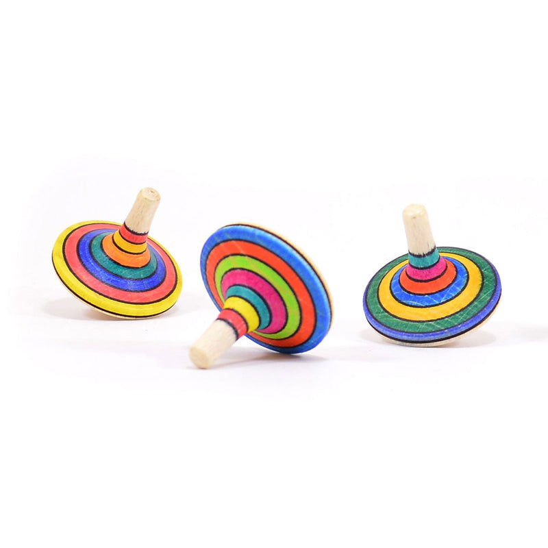 Rallye Striped Spinning Top | Large | Austrian Hardwood
