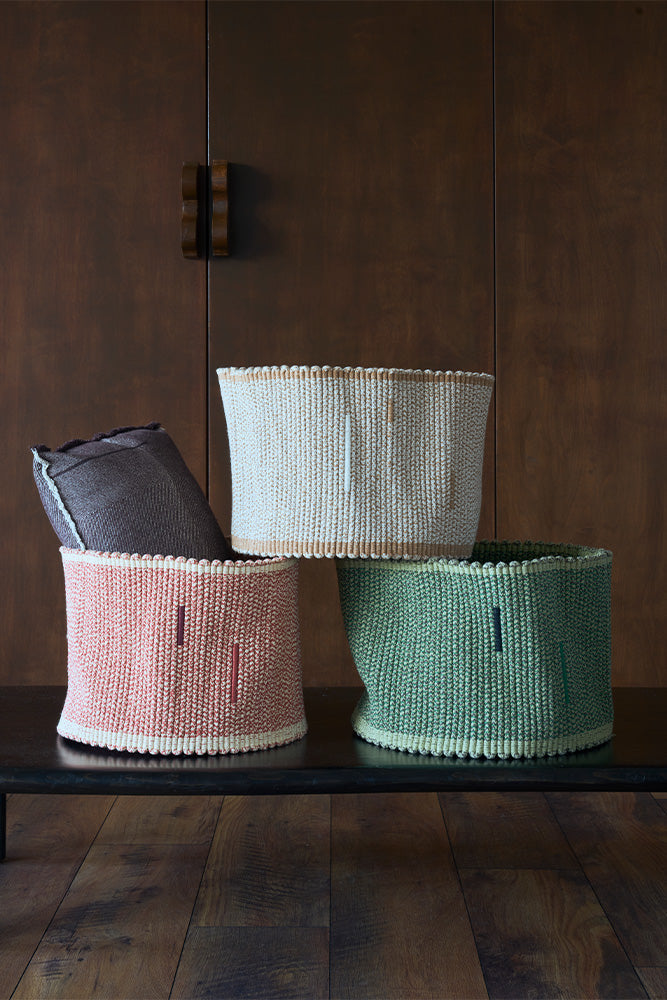 Handloom Basket | Vertical Natural | Ø1'2" x 10"