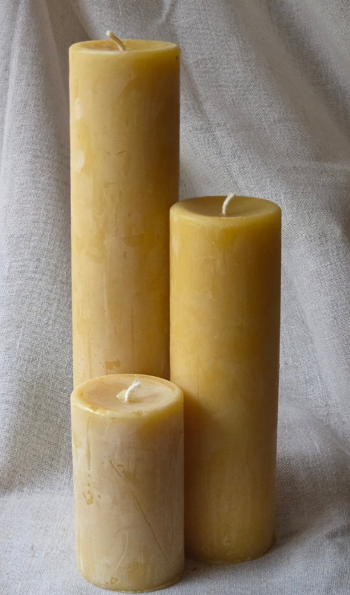 Beeswax Pillar Candles | 3 Sizes | Unscented