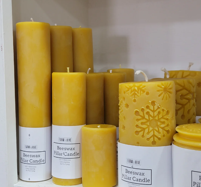 Beeswax Pillar Candles | 3 Sizes | Unscented