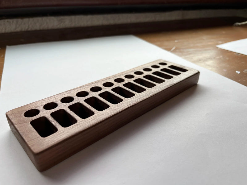 Walnut Crayon Holder | 12 Stick + 12 Block | Handcrafted