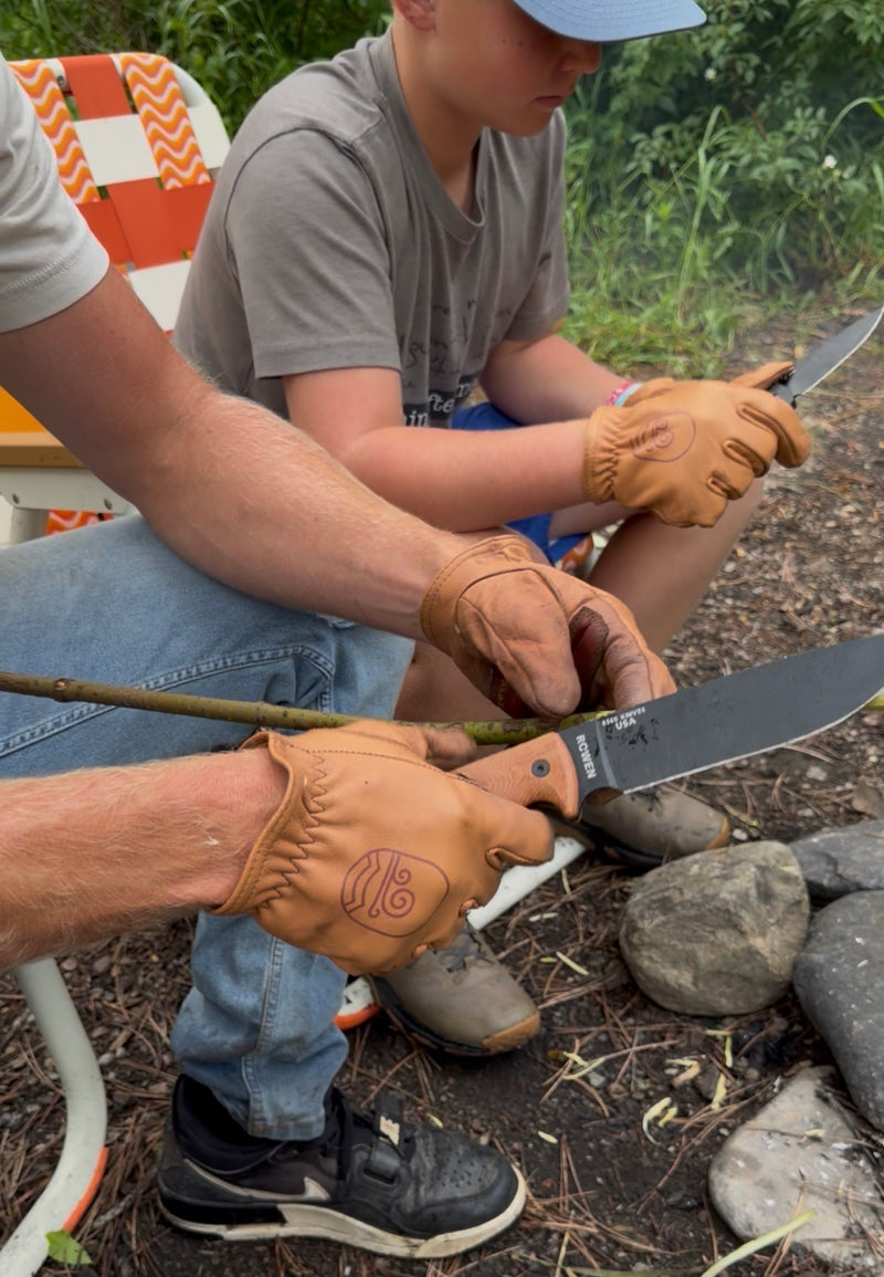 Kids Buffalo Leather Ranching Gloves | Rarely Edition