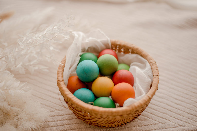 35mm Wooden Balls Set of 12 | Rubber Wood | Non-Toxic Color Finish