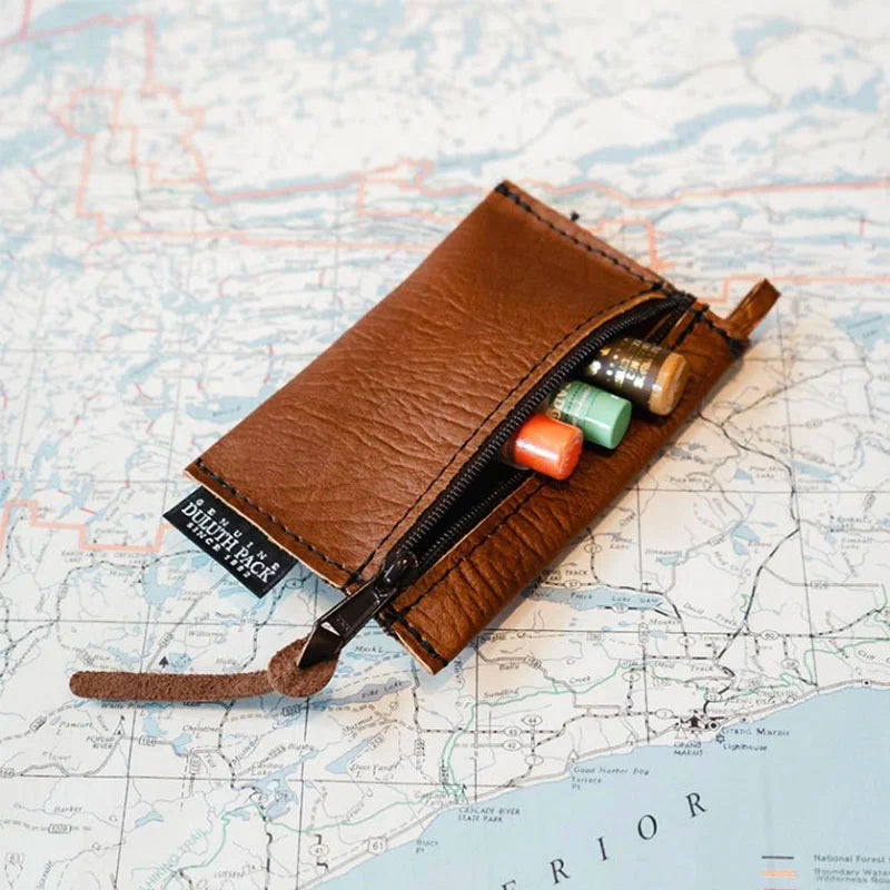 Bison Leather Gear Stash | 5.5" x 3.5" | YKK Zipper