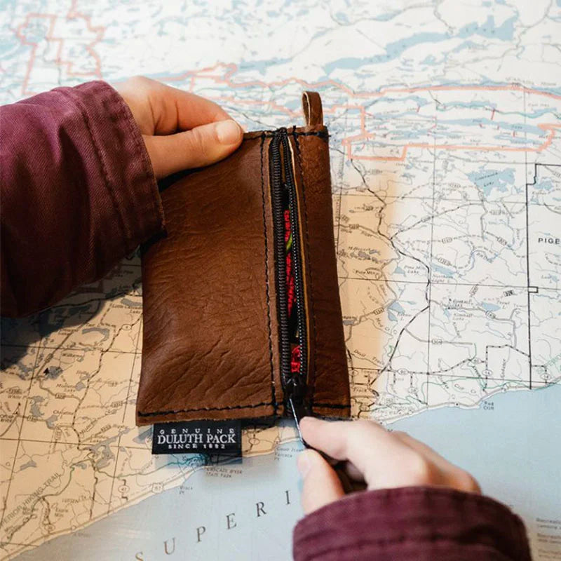 Bison Leather Gear Stash | 5.5" x 3.5" | YKK Zipper